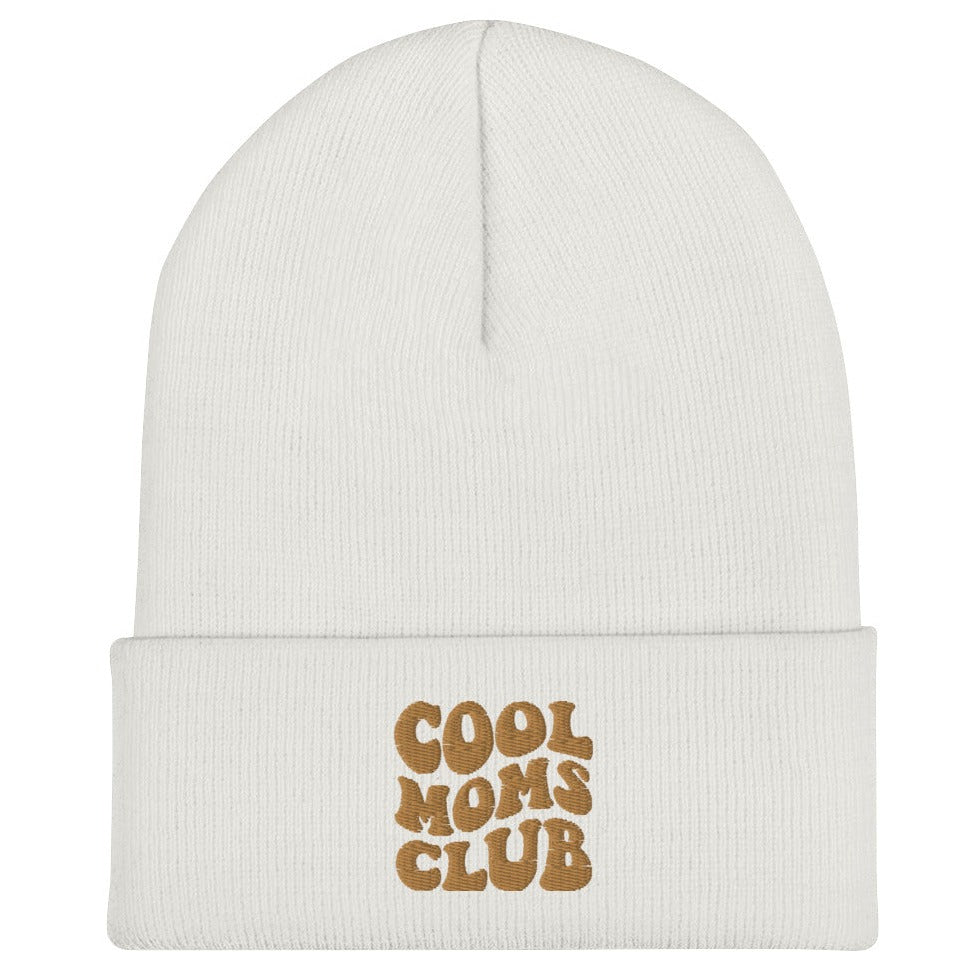 Cool Moms Club Cuffed Beanie - Embroidered gold